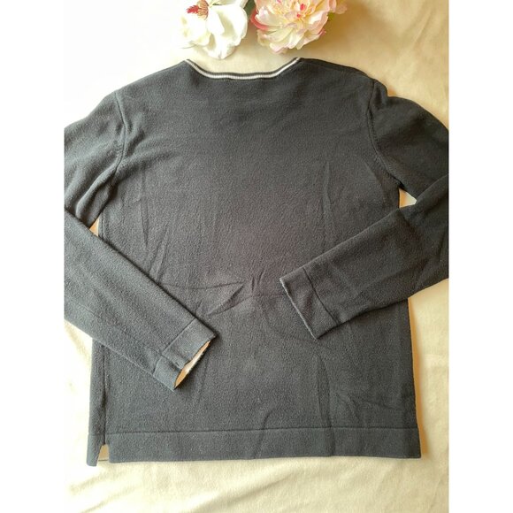 VTG Lacoste Black Heavy Knit Long Sleeve Sweater Size 40 Preppy Y2K Athletic - Picture 2 of 7